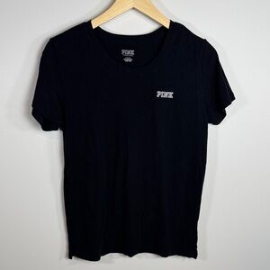 PINK Victoria's Secret Basic Black Short Sleeve Tee Medium